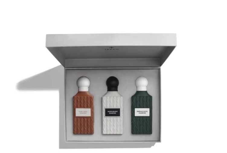IBRAQ Grey Diamond perfume collection set by Ibrahim Al Qurashi